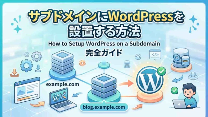 サブドメインにWordPressを設置する方法の解説アイキャッチ画像