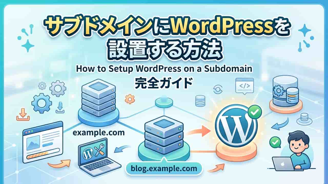 サブドメインにWordPressを設置する方法の解説アイキャッチ画像