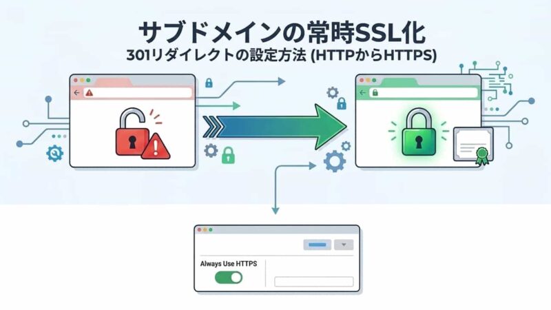 【エックスサーバー】サブドメインの常時SSL化｜301リダイレクト（http→https）の設定方法