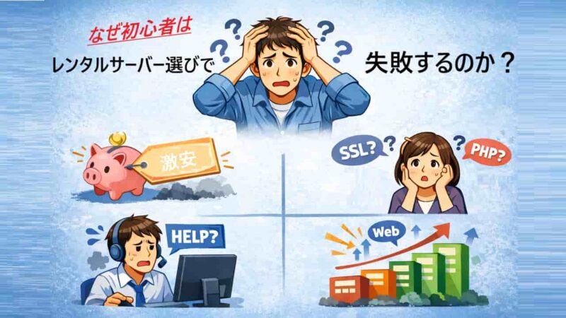 【2026年版】ブログ初心者におすすめのレンタルサーバー3選|迷ったらこれで失敗しない選び方