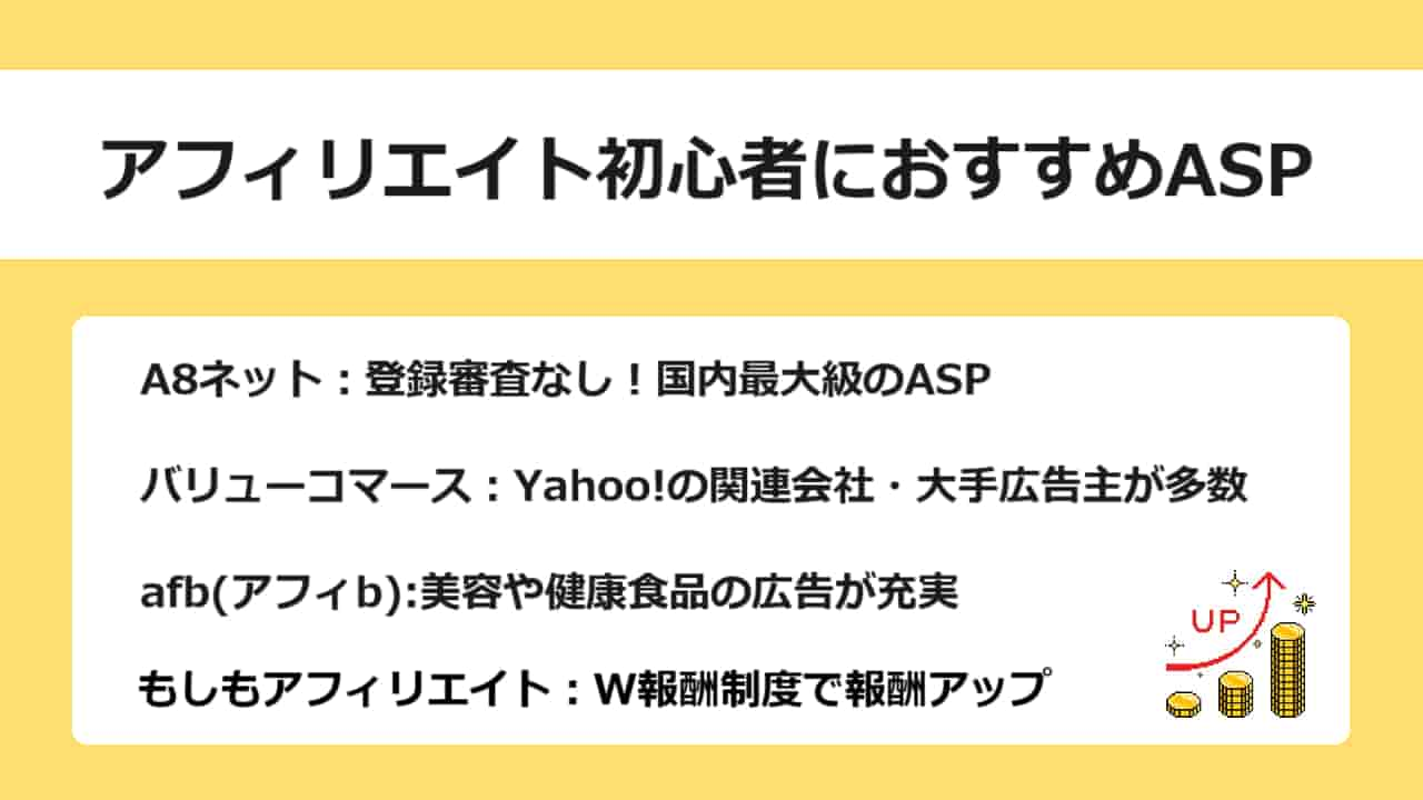 【初心者必見】アフィリエイトで稼ぐためのASPおすすめ3選