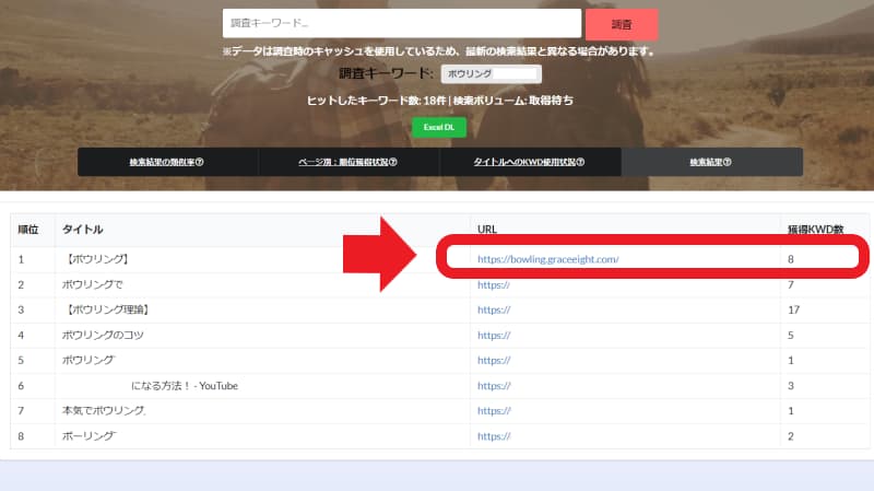 実例2：ボウリング＋〇〇の複合キーワード